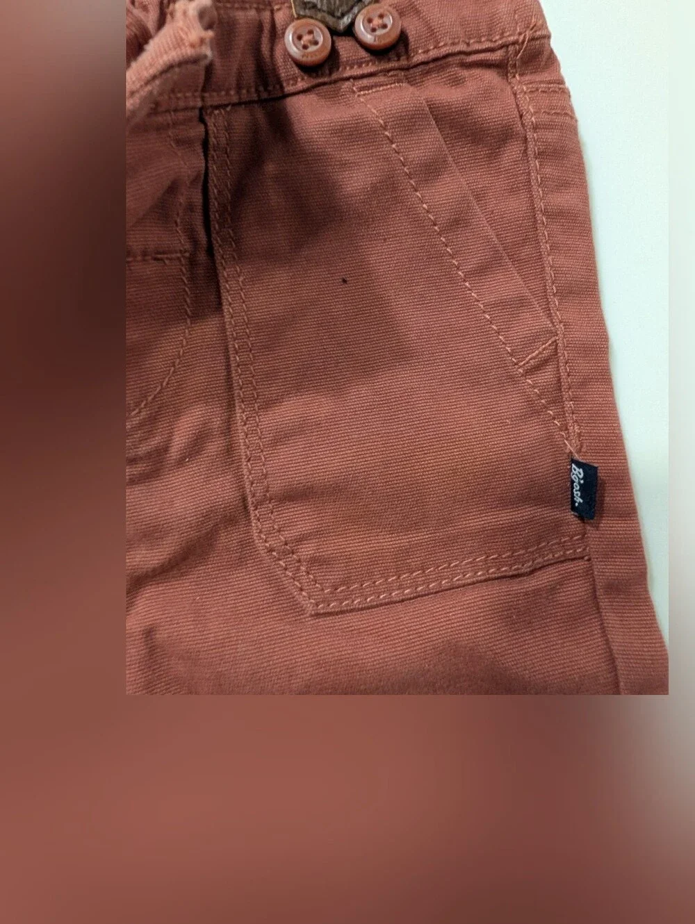 OshKosh B'gosh Kids Rust Brown Corduroy Pants with Navy Suspenders 12mo